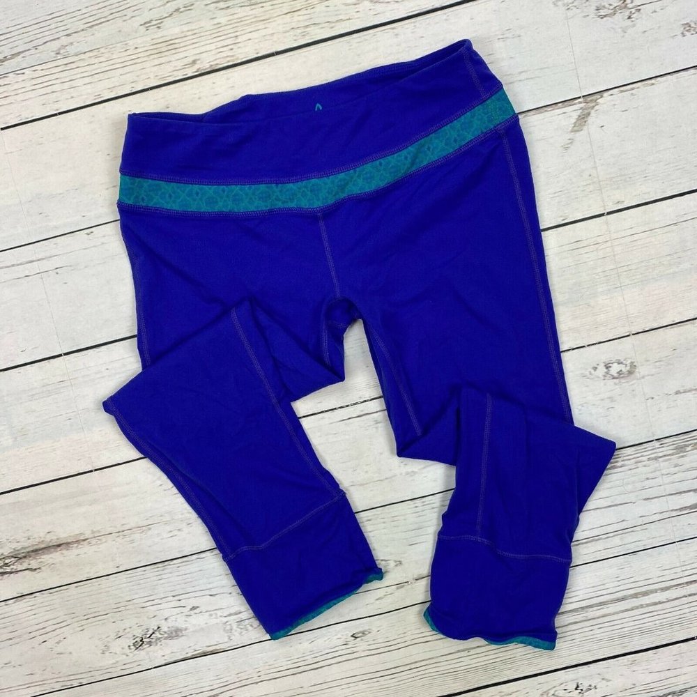 Prana Clover Capri Pants Sz Medium Sail Blue Skinny Crop Stretch Legging W4CLOV1 - Picture 2 of 9